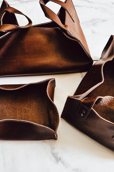 Leather Storage Bins